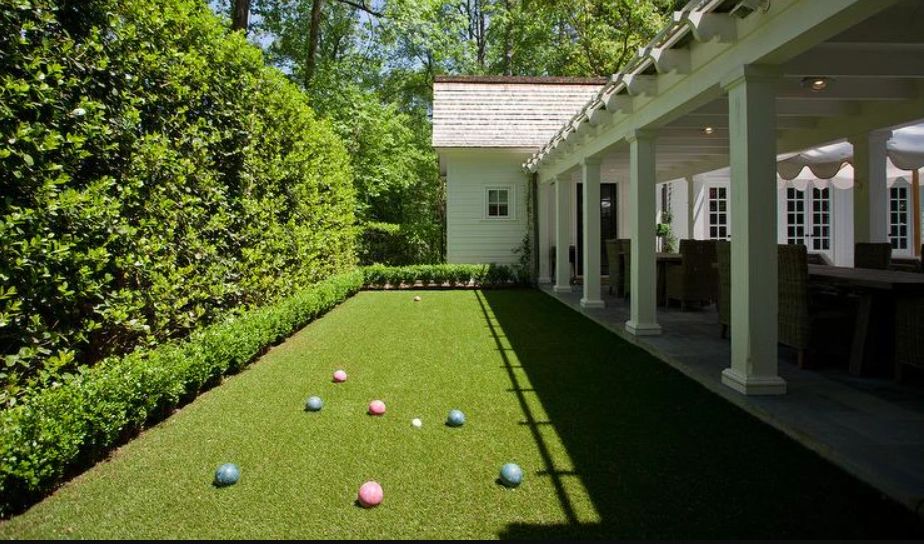 Luxury backyard bocce ball court